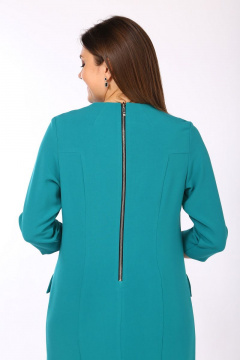 Платье прямого силуэта с круглым вырезом и карманами Lady Style Classic 800 темно-бирюзовый - фото 3