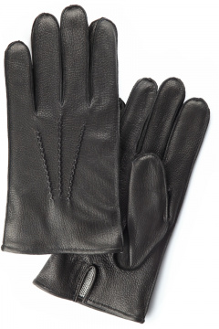 Черные перчатки из оленя с полушерстяной подкладкой ACCENT 79у черный - фото 1