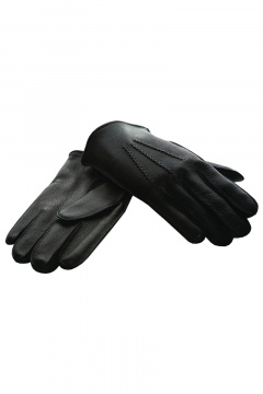 Черные перчатки из оленя с полушерстяной подкладкой ACCENT 79у черный - фото 2