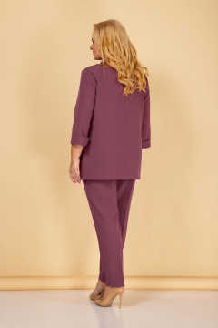 Демисезонный костюм-тройка с жакетом и брюками фиолетовый Tensi 339 клевер - фото 4
