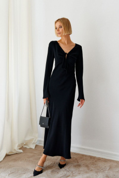 Платье прилегающего силуэта с разрезом и кулиской ANNETE A3207 - фото 2