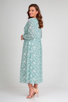 Демисезонный комплект из текстиля с жилетом и платьем Liona Style 813 мята - фото 4