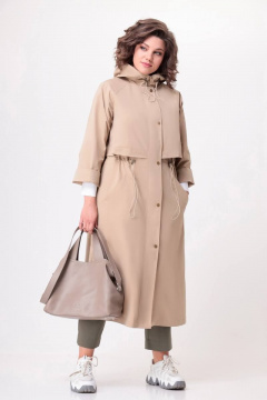 Плащ женский прямого силуэта с капюшоном, демисезонный Swallow 571 - фото 1