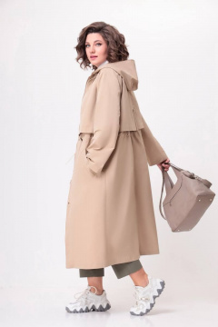 Плащ женский прямого силуэта с капюшоном, демисезонный Swallow 571 - фото 2