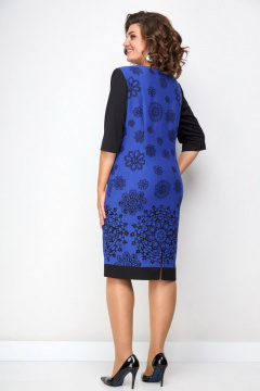 Нарядное платье из текстиля с коротким рукавом 3/4 Solomeya Lux 208 василек - фото 4