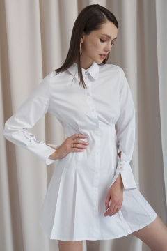 Платье из хлопка с вертикальными складками и разрезами DAVYDOV 9081 - фото 2