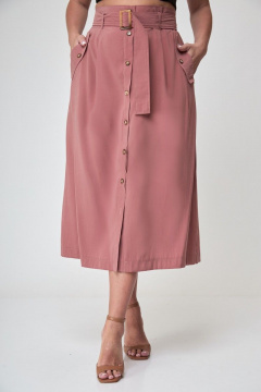 Юбка на запах с асимметричными деталями и длинной ниже колена Anelli 874.1 терракот - фото 3