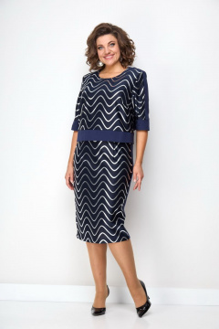 Платье на каждый день из костюмной ткани с рисунком Solomeya Lux 721 - фото 3