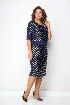 Платье на каждый день из костюмной ткани с рисунком Solomeya Lux 721 - фото 1