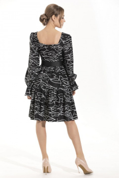 Платье из текстиля с воланами и фигурным вырезом Golden Valley 4867 черный - фото 2