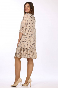 Платье и туника из текстиля с воланами и цельным швом Lady Style Classic 1566/12 бежевые_тона - фото 3