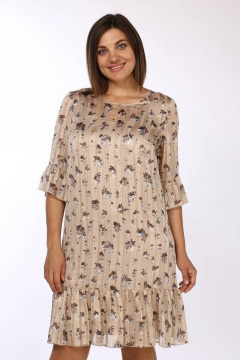 Платье и туника из текстиля с воланами и цельным швом Lady Style Classic 1566/12 бежевые_тона - фото 2