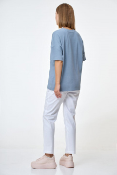 Голубая футболка из кашкорсе с сублимационной печатью Mixan 2033 - фото 2