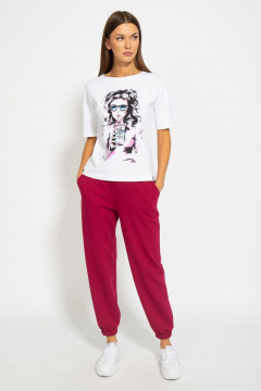 Футболка из хлопка с удлинённым рукавом и принтом Kivviwear 4026.80 - фото 4