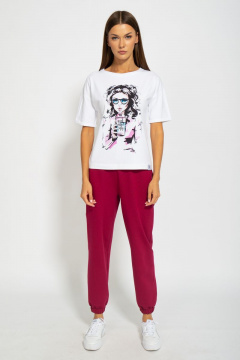 Футболка из хлопка с удлинённым рукавом и принтом Kivviwear 4026.80 - фото 3