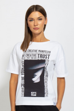 Футболка из хлопка с длинным рукавом и цифровым принтом Kivviwear 4026.81 - фото 1