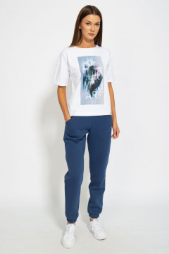 Футболка на каждый день из хлопка с длинным рукавом и принтом Kivviwear 4026.83 - фото 4