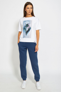 Футболка на каждый день из хлопка с длинным рукавом и принтом Kivviwear 4026.83 - фото 3