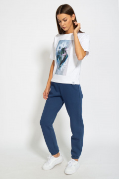 Футболка на каждый день из хлопка с длинным рукавом и принтом Kivviwear 4026.83 - фото 2