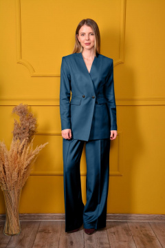 Двубортный костюм жакет и брюки из текстиля LM КТ5381 - фото 1