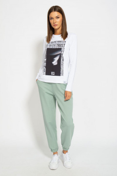 Стильный хлопковый лонгслив для осенне-весенней гардероба Kivviwear 4061.12 - фото 3