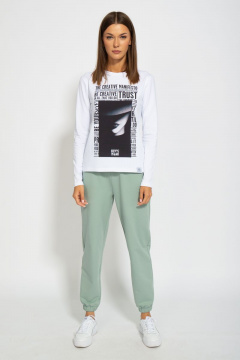 Стильный хлопковый лонгслив для осенне-весенней гардероба Kivviwear 4061.12 - фото 2