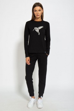 Черный хлопковый лонгслив для ежедневного стиля Kivviwear 4061.19 - фото 5