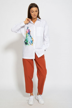 Рубашка классическая хлопковая свободного кроя Kivviwear 4070.05 - фото 5