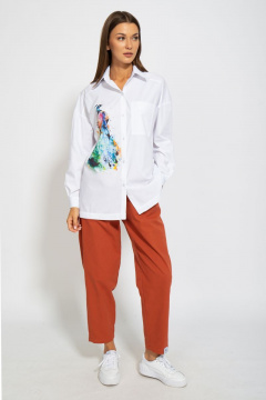 Рубашка классическая хлопковая свободного кроя Kivviwear 4070.05 - фото 4