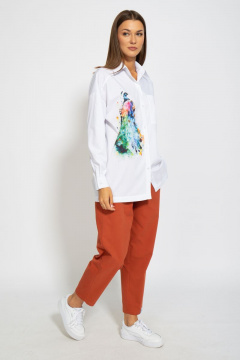 Рубашка классическая хлопковая свободного кроя Kivviwear 4070.05 - фото 3