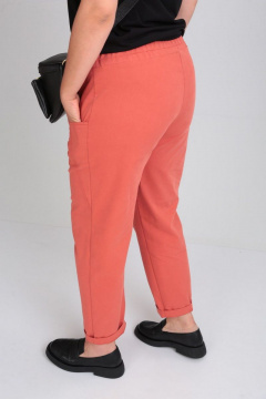розовые брюки свободного кроя на резинке демисезон GRATTO 3235 коралл - фото 2