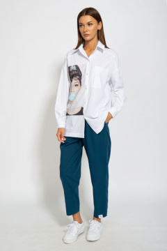 Рубашка классическая хлопковая свободного кроя Kivviwear 4070.07 - фото 4