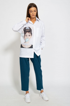 Рубашка классическая хлопковая свободного кроя Kivviwear 4070.07 - фото 2