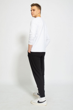 Демисезонный белый лонгслив из хлопка и трикотажа Kivviwear 1009.02 - фото 5