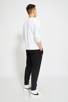 Демисезонный белый лонгслив из хлопка и трикотажа Kivviwear 1009.03 - фото 4