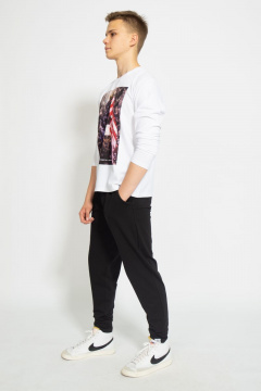 Демисезонный белый лонгслив из хлопка и трикотажа Kivviwear 1009.04 - фото 4