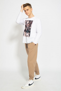 Лонгслив из хлопкового трикотажа с принтом для каждый день Kivviwear 1009.06 - фото 5