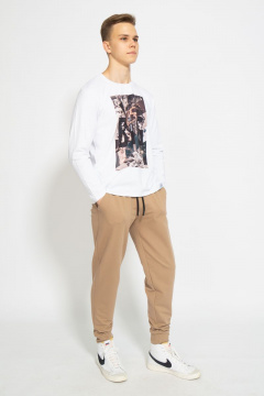 Лонгслив из хлопкового трикотажа с принтом для каждый день Kivviwear 1009.06 - фото 3