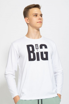 Демисезонный белый лонгслив из хлопка и трикотажа Kivviwear 1009.08 - фото 1