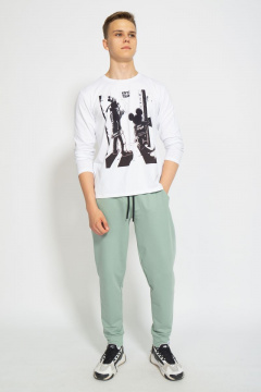 Лонгслив с принтом из трикотажа с хлопком для повседневной одежды Kivviwear 1009.09 - фото 2