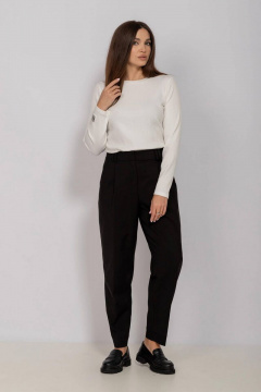 Белый демисезонный джемпер в рубчик с длинным рукавом Mislana 810 белый - фото 3