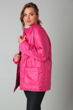 Розовая утепленная стеганая демисезонная куртка Modema м.1040/1 фуксия - фото 4