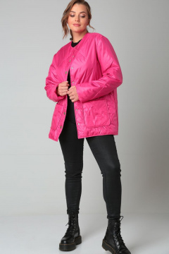 Розовая утепленная стеганая демисезонная куртка Modema м.1040/1 фуксия - фото 1