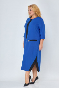 Демисезонное платье в стиле casual с разрезами Michel chic 2073 василек - фото 4