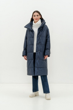 Демисезонное пальто из плащёвой ткани Elema 5-12026-1-170 синий - фото 1