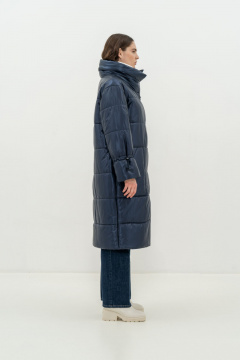 Демисезонное пальто из плащёвой ткани Elema 5-12026-1-170 синий - фото 4