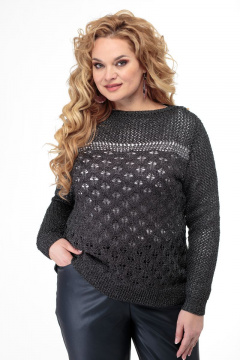 Джемпер прямого силуэта из шерсти и трикотажа Anelli 839 андронит - фото 4