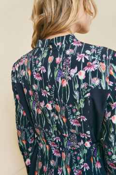 Платье из вискозы и трикотажа с вертикальными рельефами Art Ribbon M3569P - фото 4