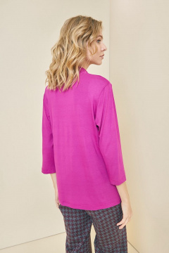 Розовый джемпер из тонкого трикотажа с воротом-стойкой Art Ribbon M3697T_1 - фото 2