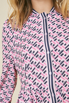 Демисезонное платье с отрезом и карманами, стойка-воротник Art Ribbon M3737P - фото 3